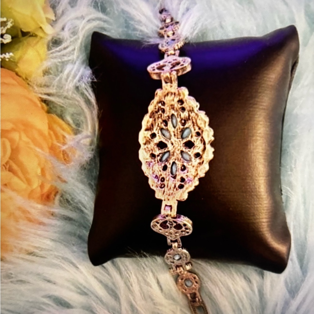 Betsey Johnson Turquoise & Antiqued Gold Bracelet - Picture 2 of 5